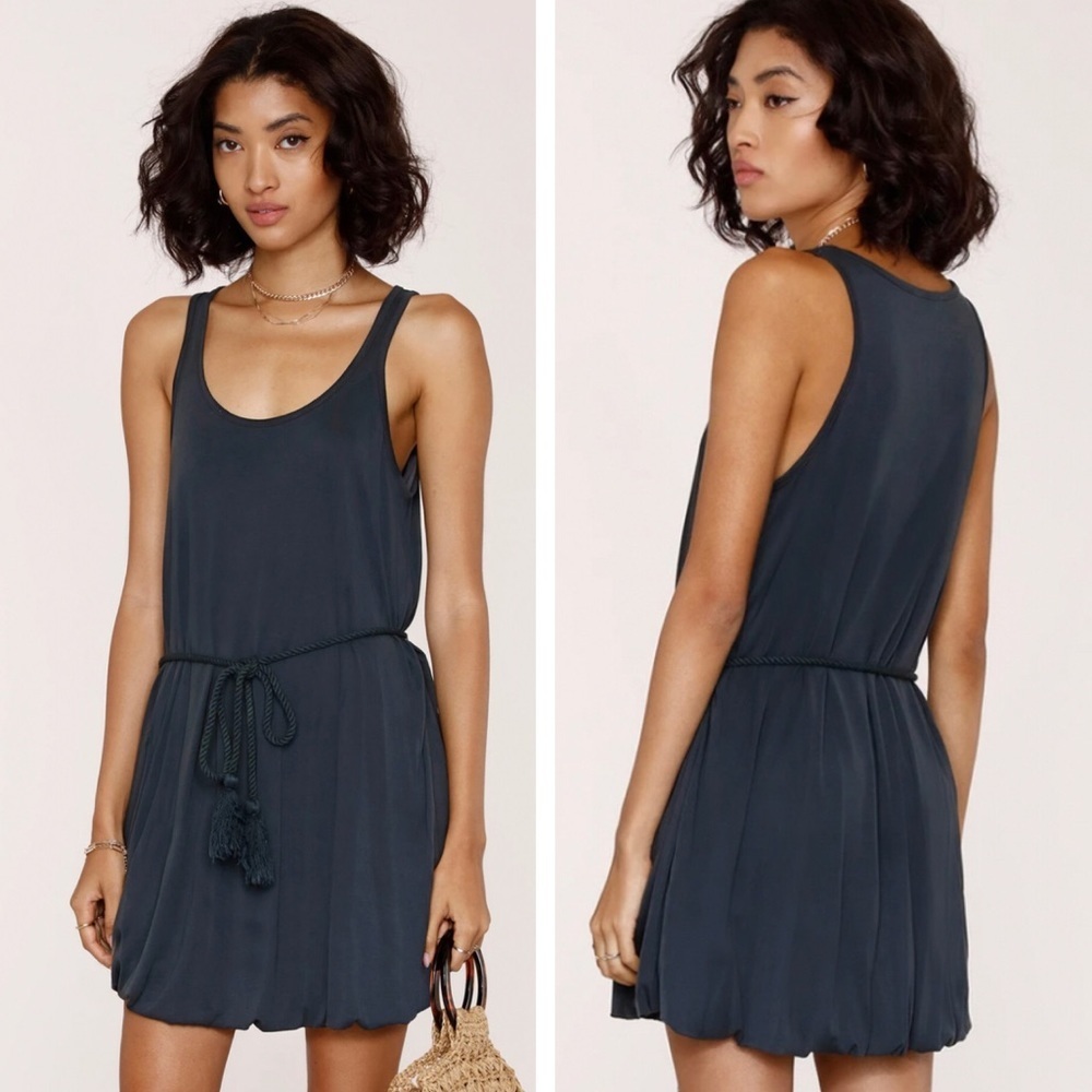 HEARTLOOM NWT JUNE NAVY BLUE MINI TANK TOP DRESS TASSEL TIE WAIST SMALL